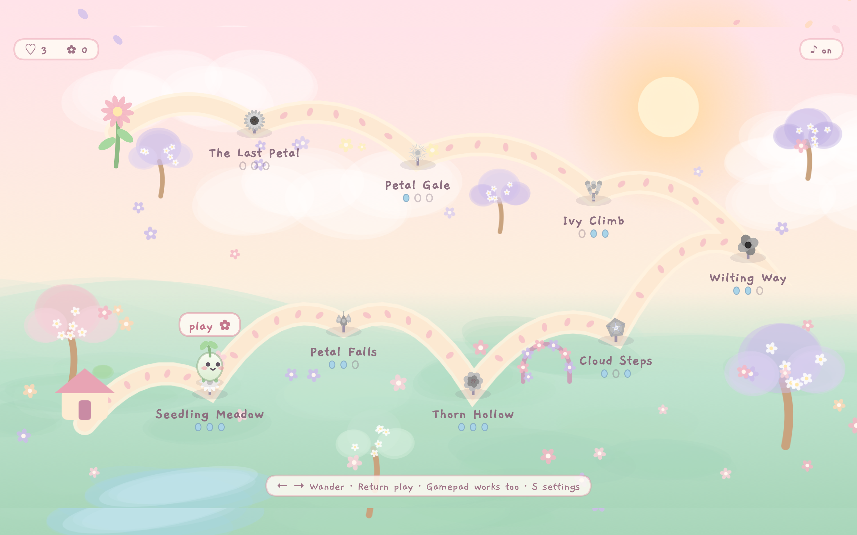 The garden overworld map